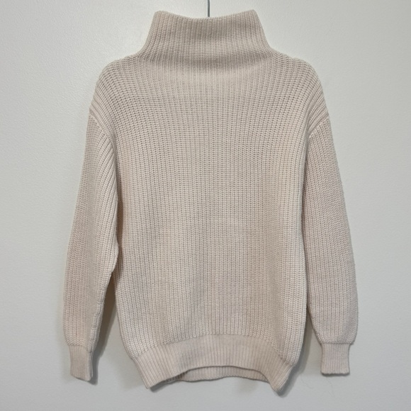 Aritzia Wilfred 100% Merino Wool Sweater Montpellier Turtleneck white size XS - Picture 2 of 9
